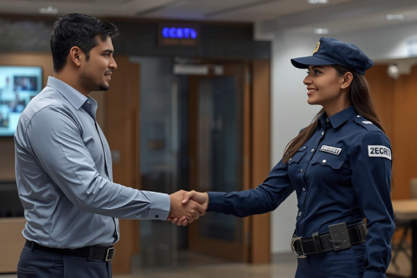 Licensed Security Guard Professional Protecting Commercial Property